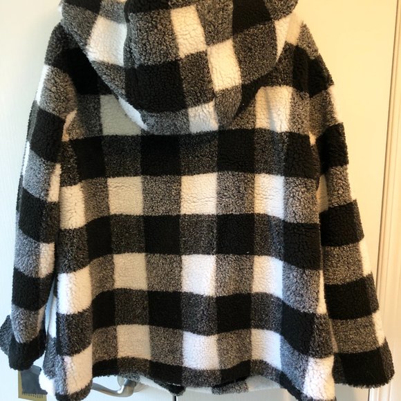 NWT Steve Madden Black and White Buffalo Checkered Winter Jacket . Size XL - Picture 4 of 10